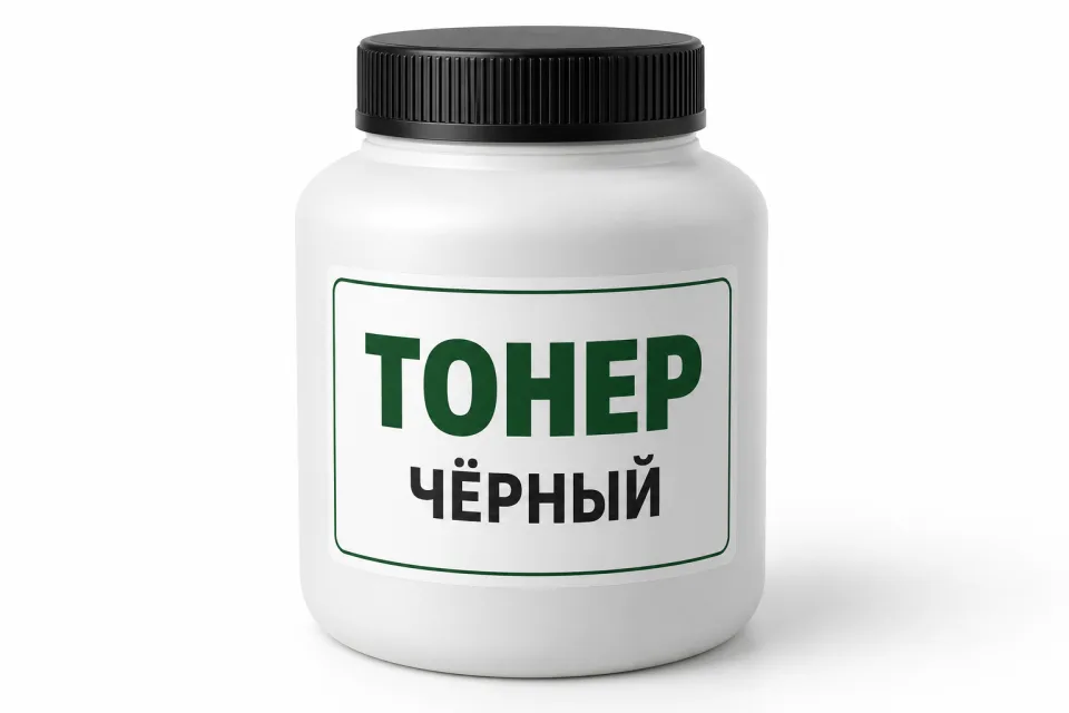 Банка чёрного тонера без указания производителя